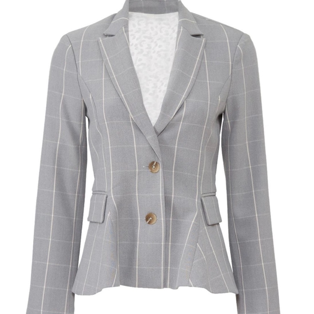 Women's Grey Plaid Blazer